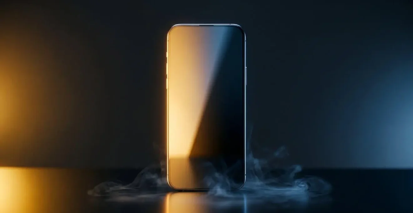 Abstract visualization of smartphone battery energy flow with contrasting light patterns representing high and low refresh rate power consumption