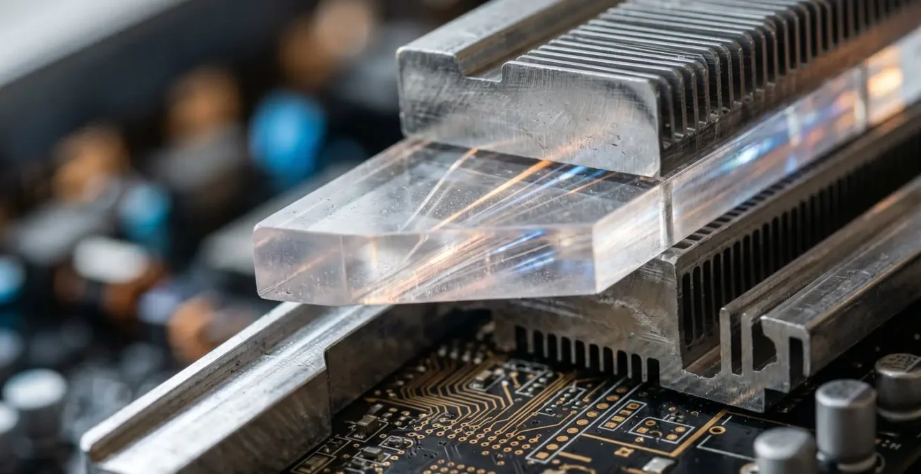 Close-up photograph showing layered cache storage architecture with data flow visualization