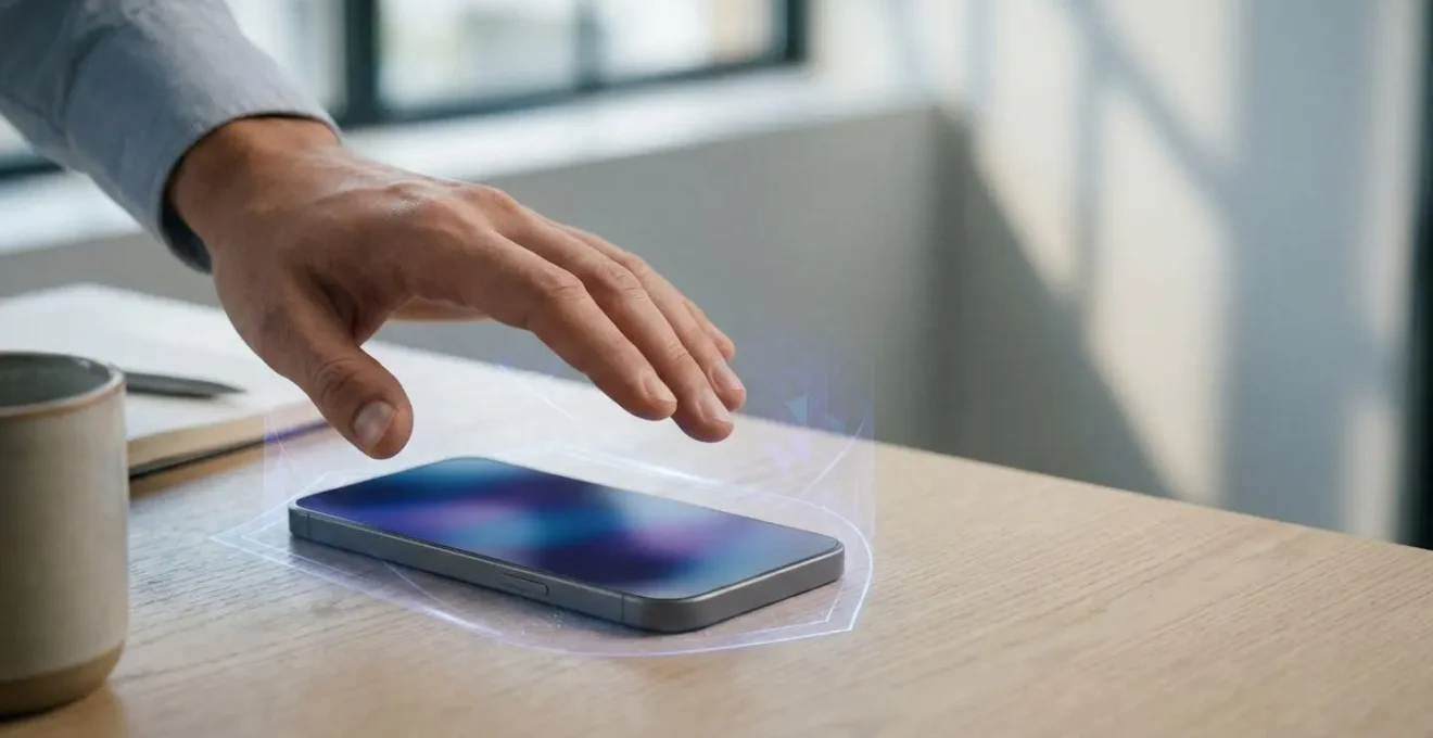 Secure biometric authentication concept showing encrypted data protection for employee devices under UK GDPR regulations