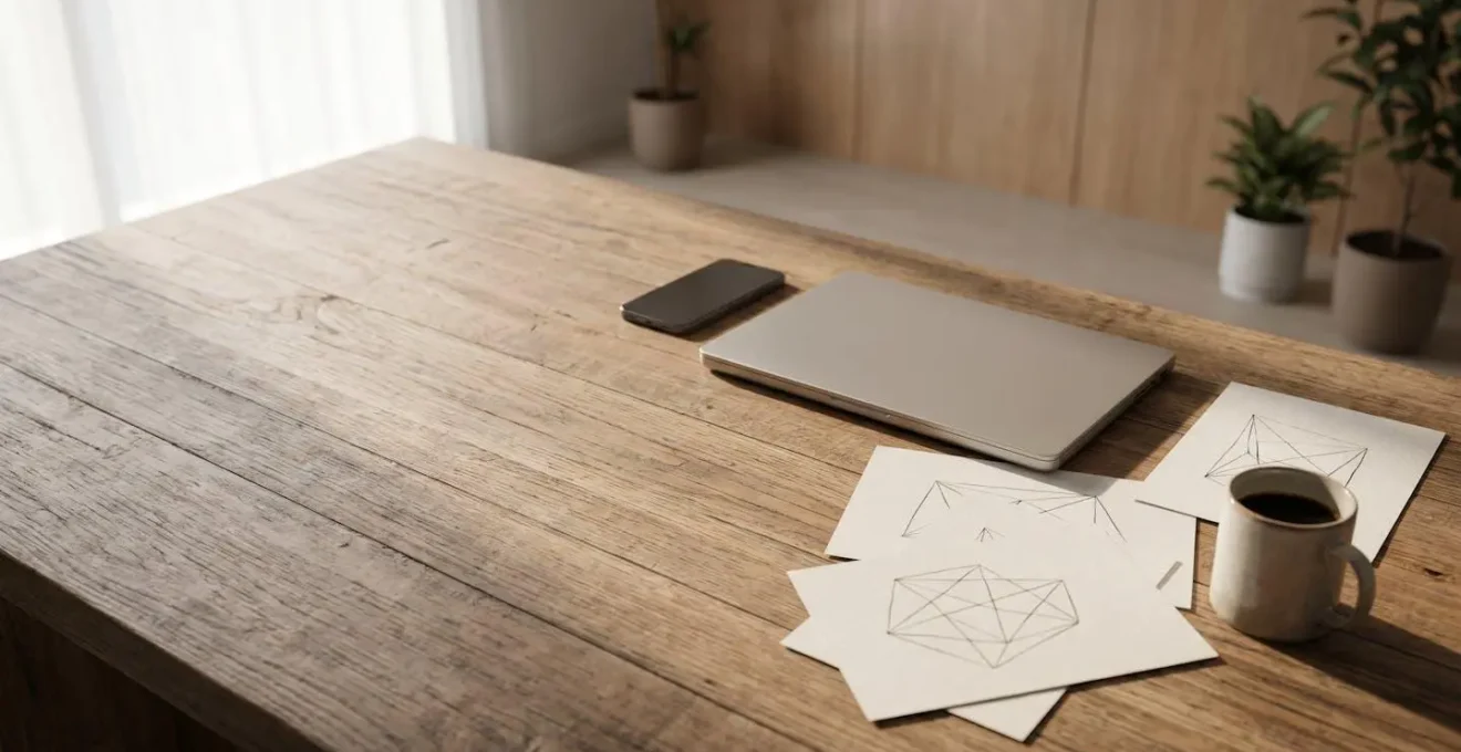 Developer working on mobile code refactoring process with architectural blueprints